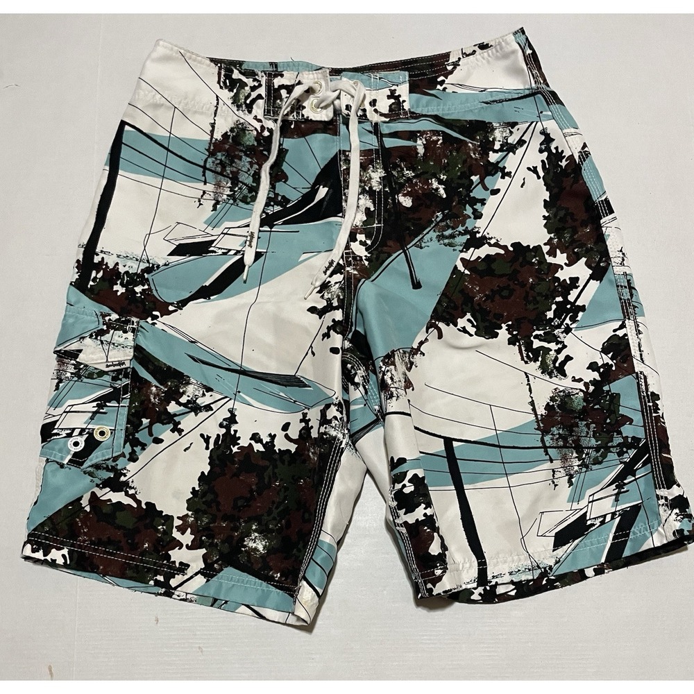 Local Motion‎ Board Shorts Mens 30 X 10 Abstract Sailing Hawaii Surf Swim Trunks